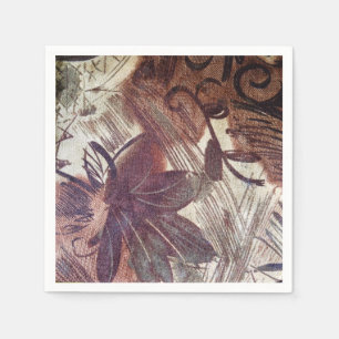 Abstract Brown Floral Design 1 Napkins