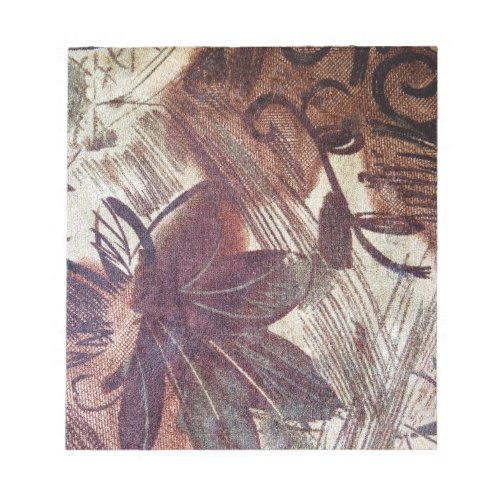Abstract Brown Floral Design 1 Notepad