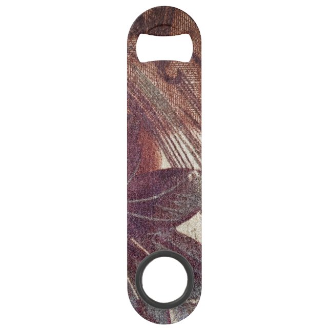 Abstract Brown Floral Design 1 Speed Bottle Opener (Front)