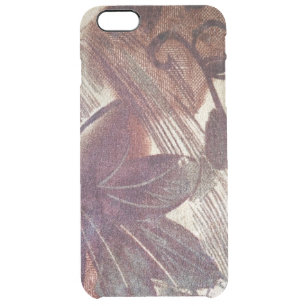 Abstract Brown Floral Design 1 Clear iPhone 6 Plus Case