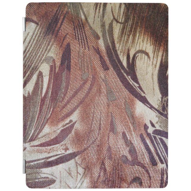 Abstract Brown Floral Design 2 iPad Smart Cover (Front)