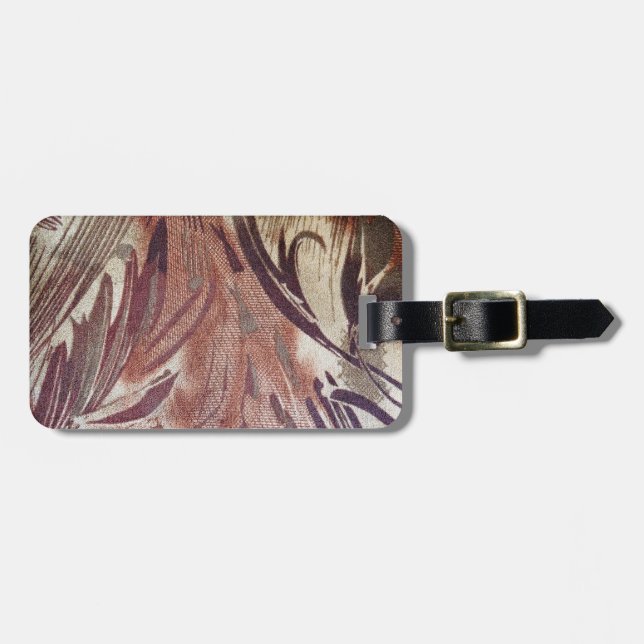 Abstract Brown Floral Design 2 Luggage Tag (Front Horizontal)