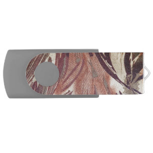 Abstract Brown Floral Design 2 USB Flash Drive