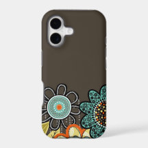 Abstract Brown Flowers iPhone 7 Plus Tough Case
