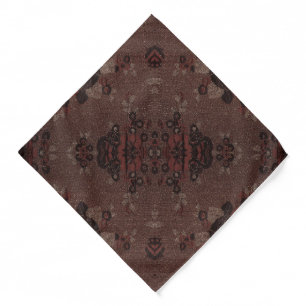 Abstract brown flowers pattern   bandana
