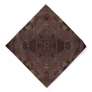 Abstract brown flowers pattern bandana