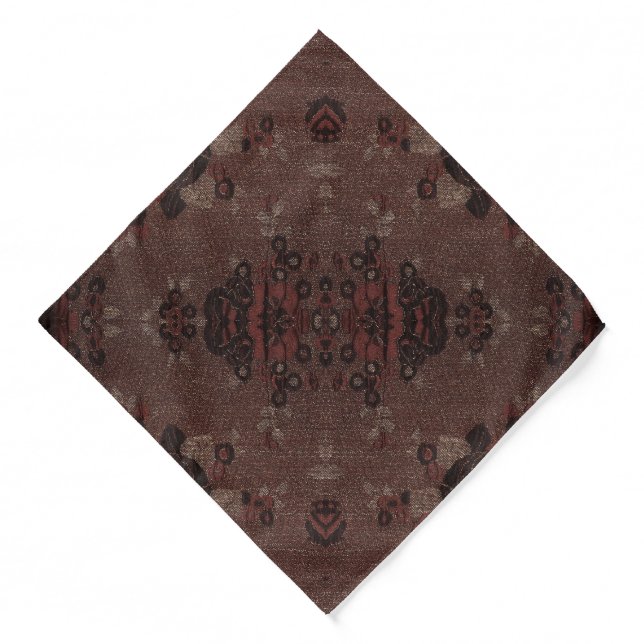 Abstract brown flowers pattern   bandana (Front)