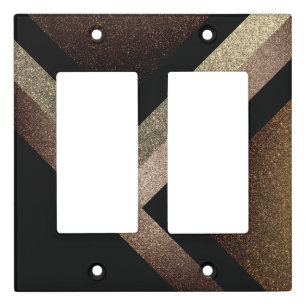 Abstract Brown, Gold and Black Design Light Switch Cover