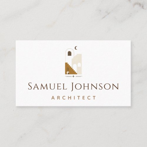 Abstract Brown House Building Logo Architect Cool  Business Card