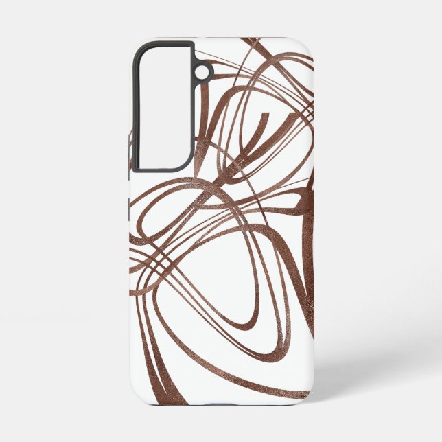Abstract Brown Line Art Samsung Galaxy Case (Back)