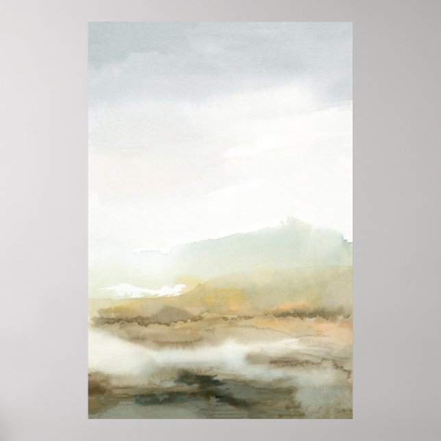 Abstract Brown Misty Landscape Vertical Wall Art  (Front)