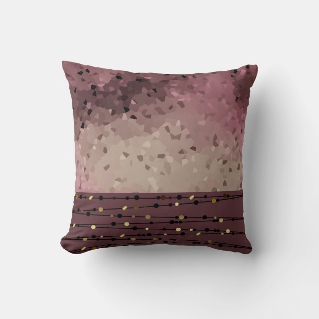 Abstract, brown, pink, pink-brown throw pillow (Front)