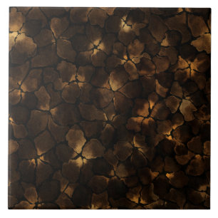 Abstract Brown Shapes Ceramic Tile