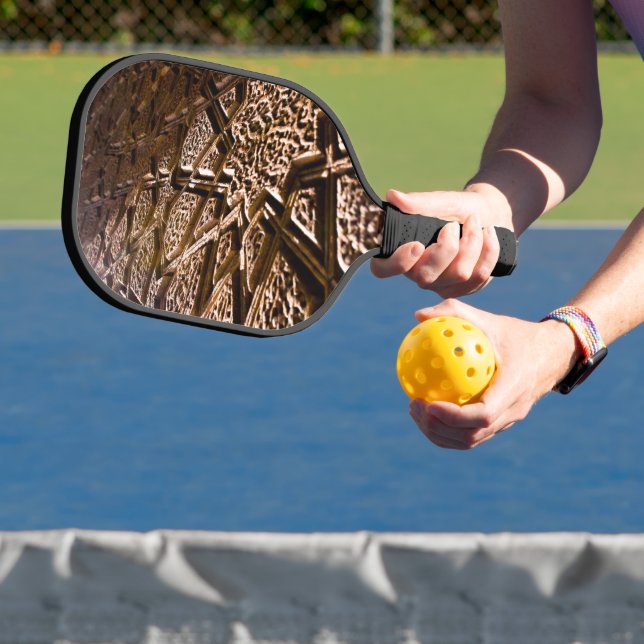 Abstract Brown Stars Pickleball Paddle (Insitu)