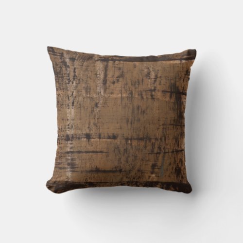 Abstract brown striped art throw pillow