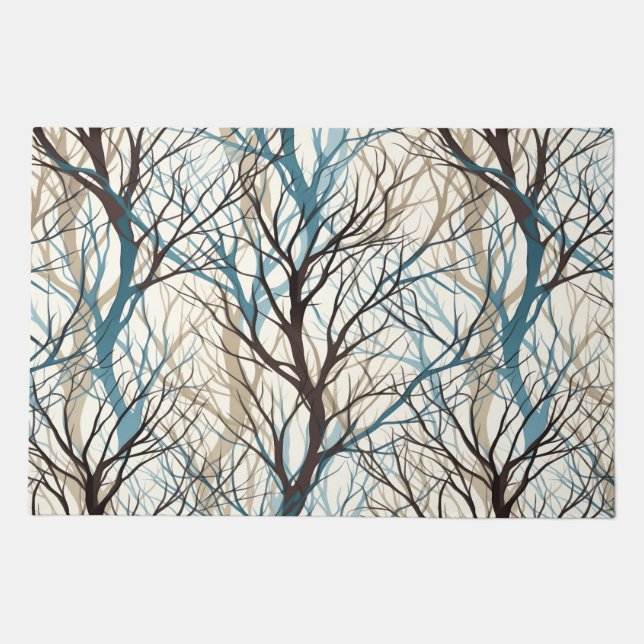 Abstract brown teal  doormat (Front)