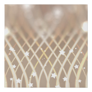 Abstract Brown, Waves Stars Background. Faux Canvas Print