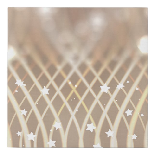 Abstract Brown, Waves Stars Background. Faux Canvas Print (Front)