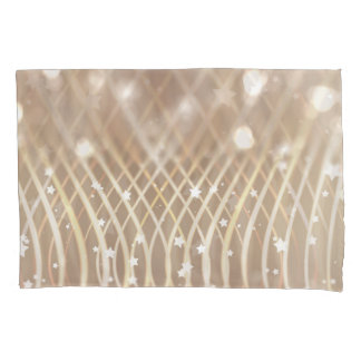 Abstract Brown, Waves Stars Background. Pillow Case