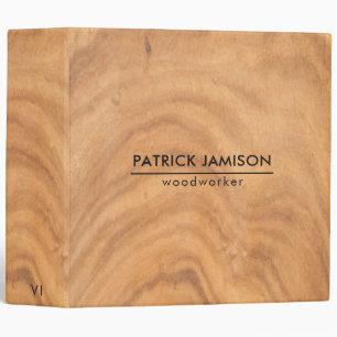 Abstract Brown Wooden Knot 3 Ring Binder