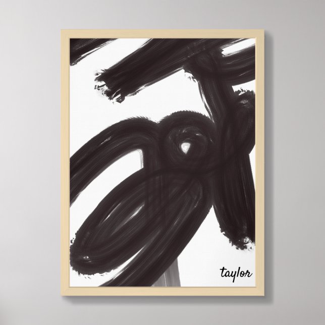 Abstract Brush Grunge Lineart Framed Art (Framed Front)