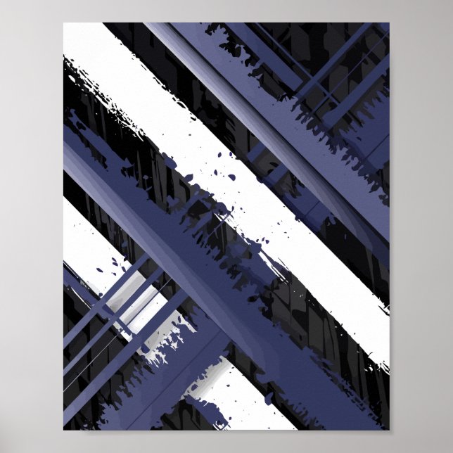 Abstract Brush Stripes Poster (Front)