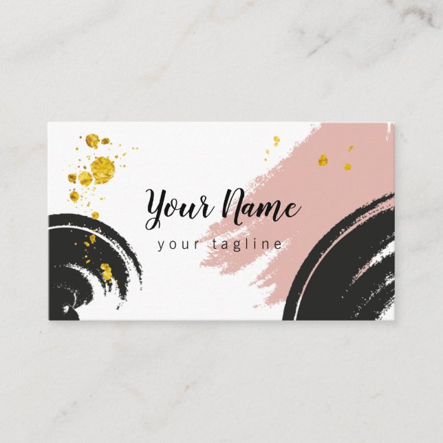 Abstract Brush Stroke Business Card (Front)