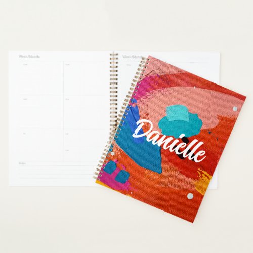 Abstract Brush Stroke Painted Planner