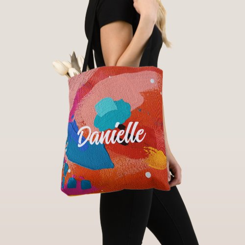 Abstract Brush Stroke Painted Tote Bag Customized