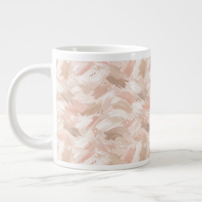 Abstract Brush Stroke Pattern Giant Coffee Mug (Left)