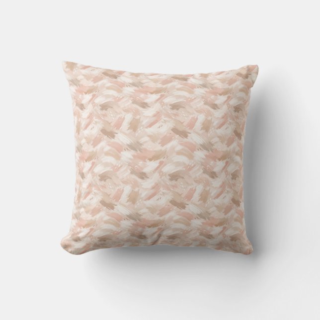 Abstract Brush Stroke Pattern Throw Pillow (Front)