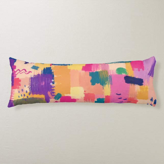Abstract Brush Stroke Seamless Pattern Body Pillow (Front)