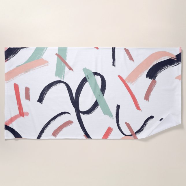 Abstract Brush Strokes Beach Towel (Front)