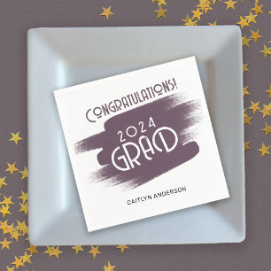 Abstract Brush Strokes Congratulations Grad Napkins