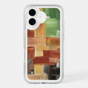 Abstract Brush Strokes Green, Brown, & Earth Tones iPhone 16 Case