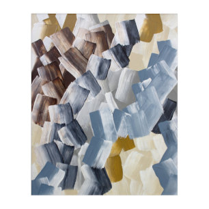 Abstract Brush Strokes in Neutral and Earth Tones Acrylic Print