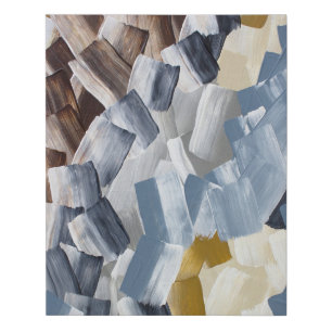 Abstract Brush Strokes in Neutral and Earth Tones Faux Canvas Print