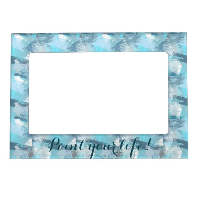abstract brush strokes pattern. magnetic photo frame (Front)