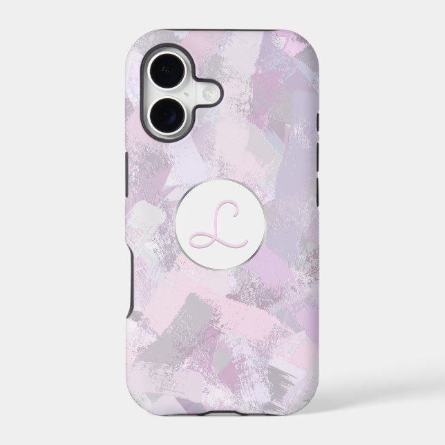 Abstract brush strokes texture. Monogram. Iphone Case (Back)