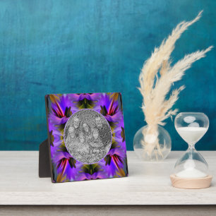 Abstract Brush Swirls Add Your Photo  Plaque