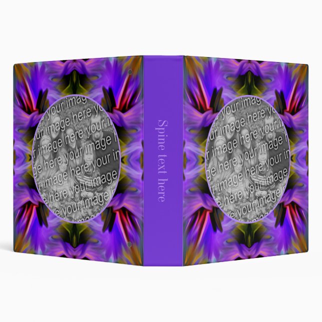 Abstract Brush Swirls Frame Create Your Own Photo  3 Ring Binder (Background)