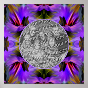 Abstract Brush Swirls Frame Create Your Own Photo Poster