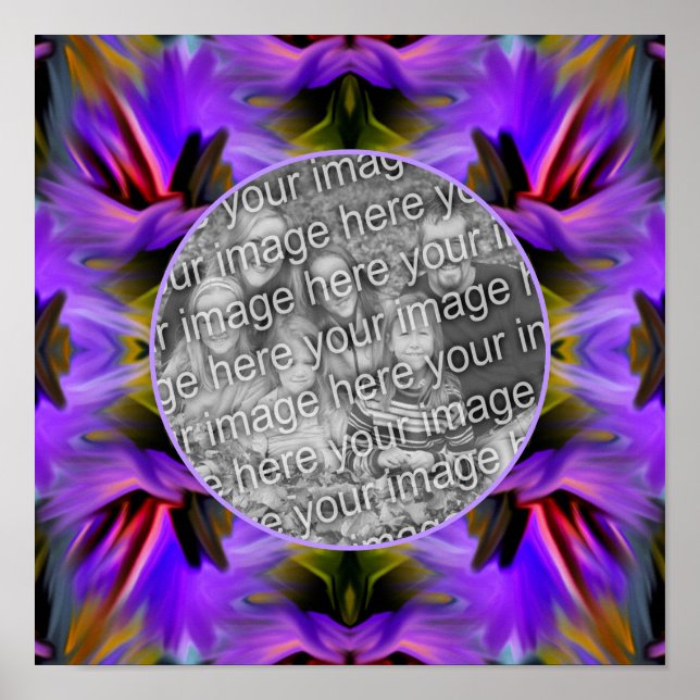 Abstract Brush Swirls Frame Create Your Own Photo  Poster (Front)