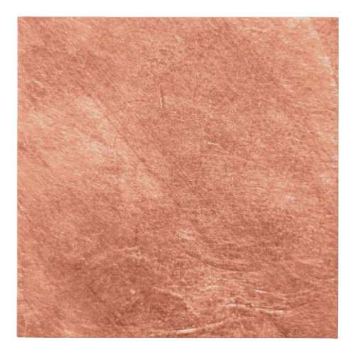 Abstract brushed copper surface metallic texture  faux canvas print