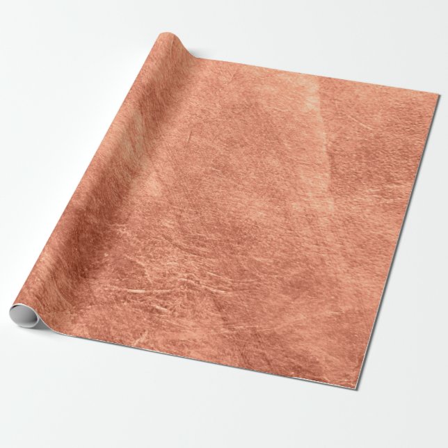 Abstract brushed copper surface metallic texture.  wrapping paper (Unrolled)