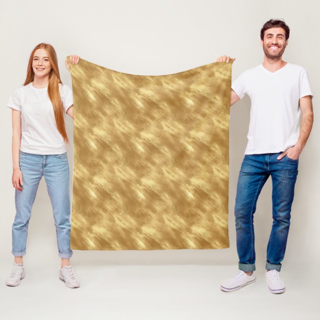 Abstract Brushed Gold Texture Fleece Blanket (In Situ)