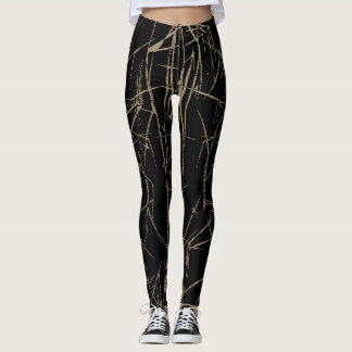 Abstract Brushed Stroked Leggings by Joya Eve