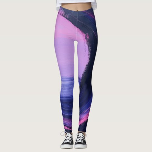 Abstract Brushes Curves Leggings