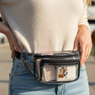 Abstract Brushstroke Photo Personalized Monogram Clear Fanny Pack