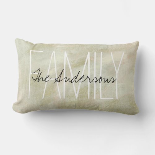 Abstract Brushstrokes Family Monogram Lumbar Pillow